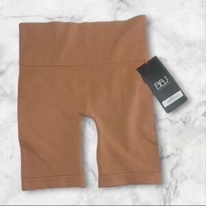 *  Small Brown Ribbed Biker Shorts New Athletic Fit Tagless